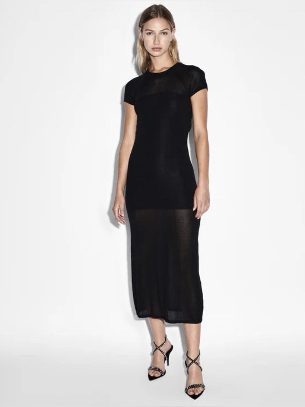 Sandro Paris Sheer Black Dress
